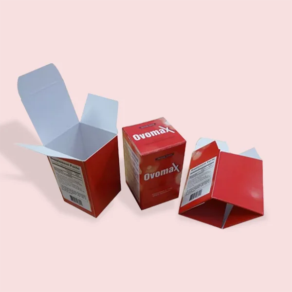 Tuck Boxes photographed at an angle to show the board thickness