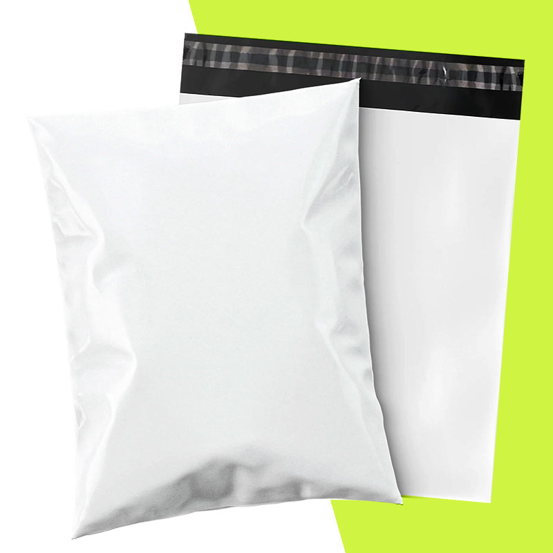 A stack of 10x13 poly mailers in a custom size