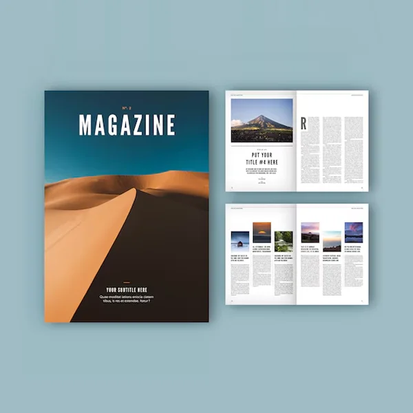 12 Page Magazine photographed at an angle to show the board thickness
