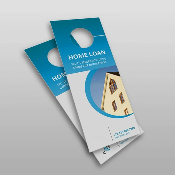 A stack of 5 x 8 door hanger in a custom size