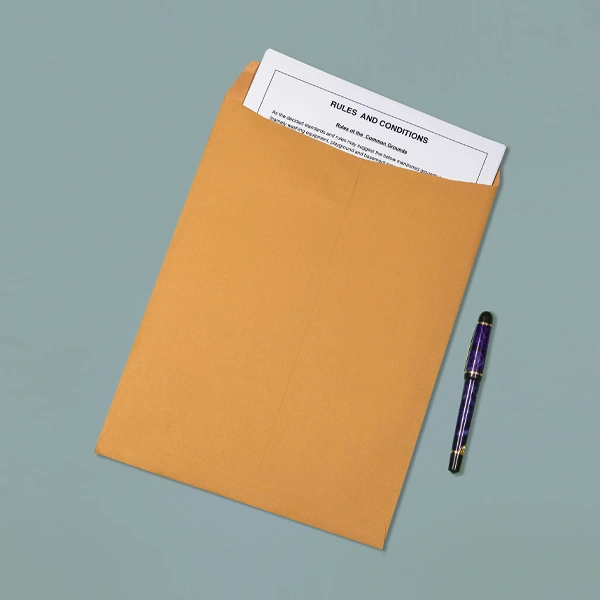 9 x 12 Envelopes photographed at an angle to show the board thickness