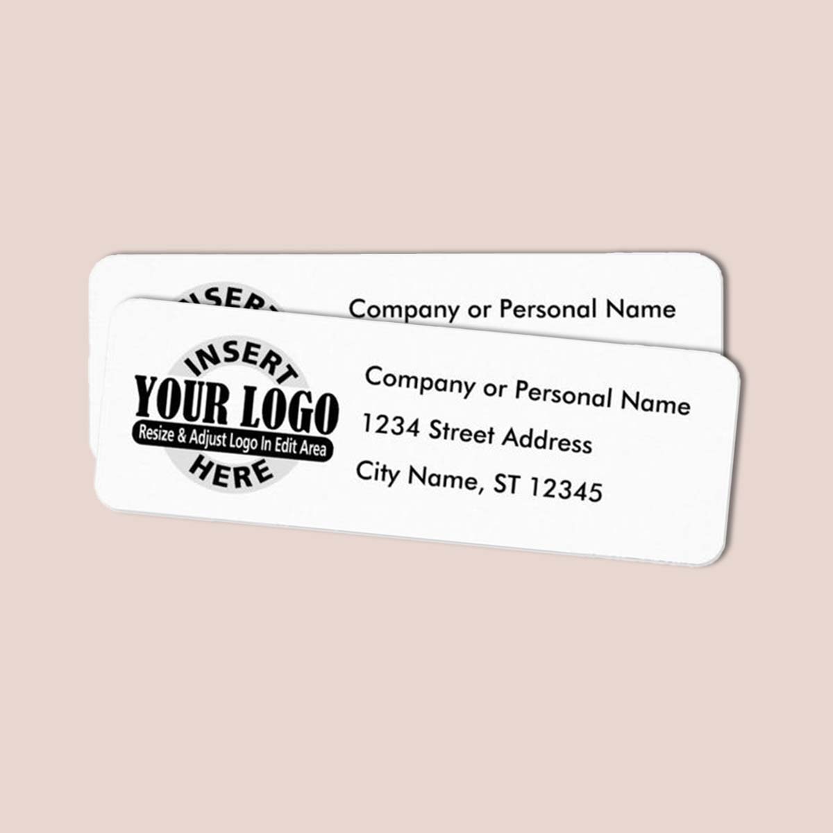 A stack of address labels in a custom size