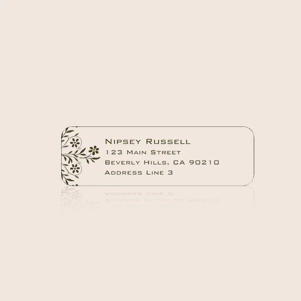 Address Labels — custom labels by Packmio Close detail of the print finish on address labels