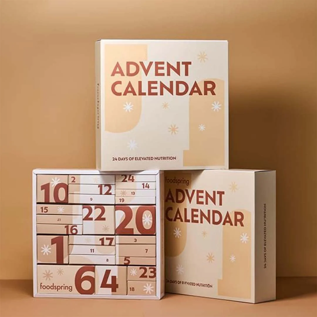 A stack of advent calendar boxes in a custom size