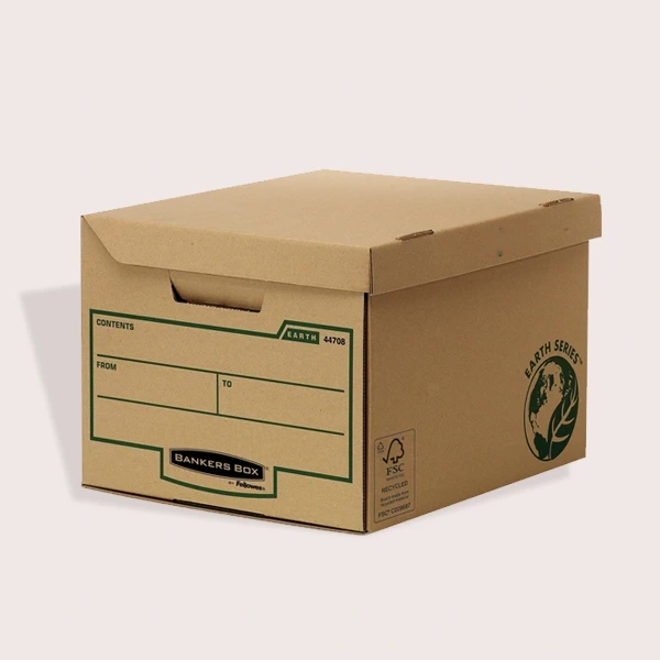 Archive Banker Boxes opened to show the inside print and construction