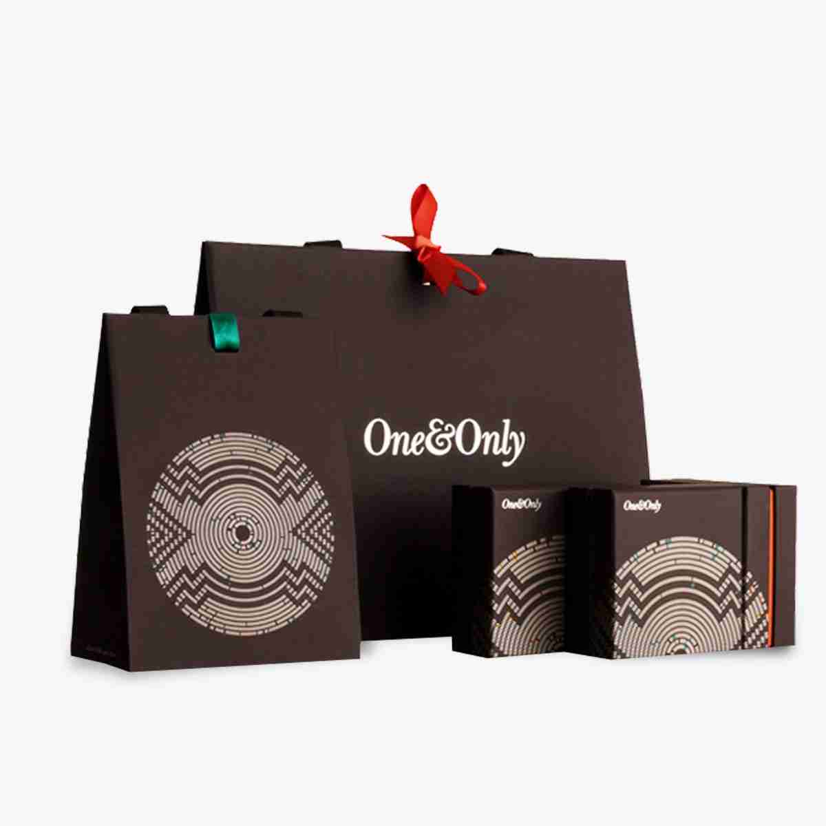 Paper Bags photographed at an angle to show the board thickness