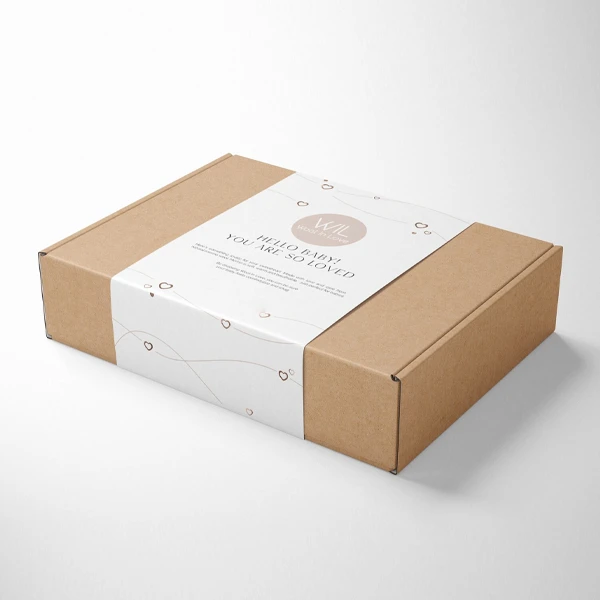 Baby Blanket Boxes — custom baby packaging by Packmio Baby Blanket Boxes opened to show the inside print and construction