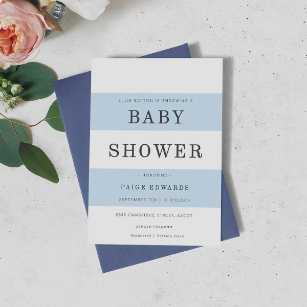 Baby Shower Invitation Cards — custom greeting cards by Packmio Baby Shower Invitation Cards in use, packed and ready to ship