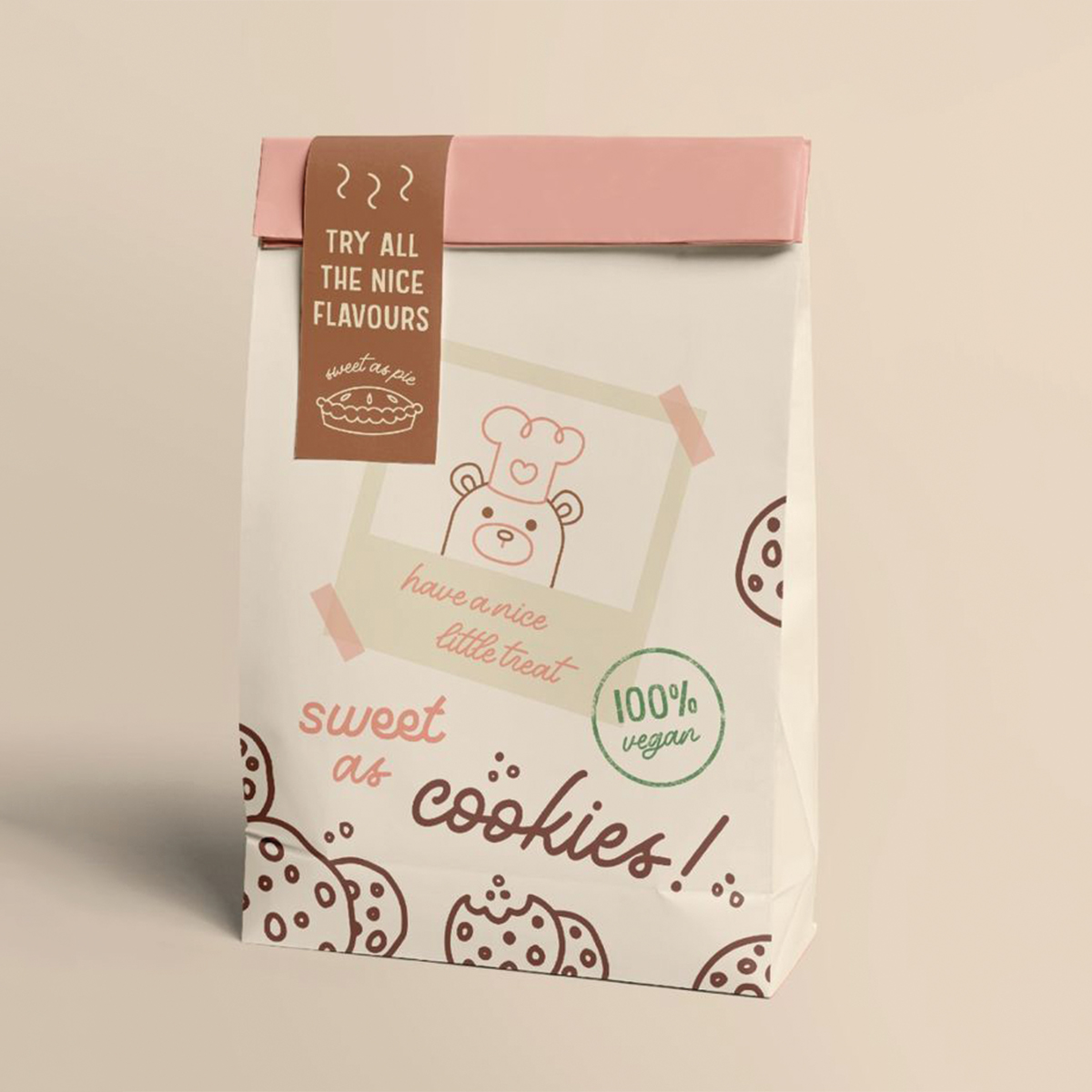 Close detail of the print finish on paper bags