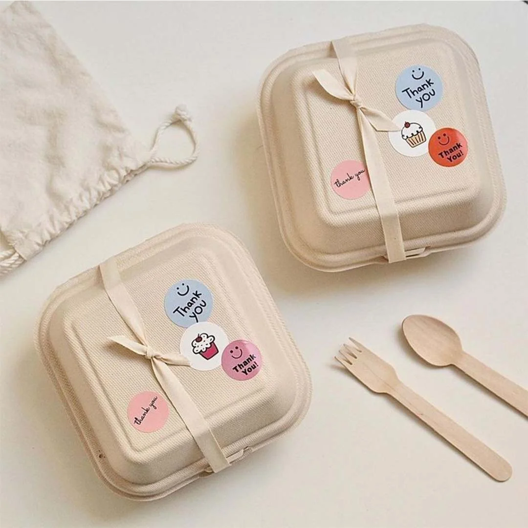 Bagasse Burger Boxes in use, packed and ready to ship