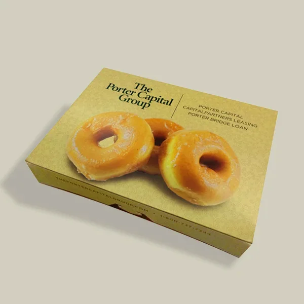 Bagel Boxes photographed at an angle to show the board thickness