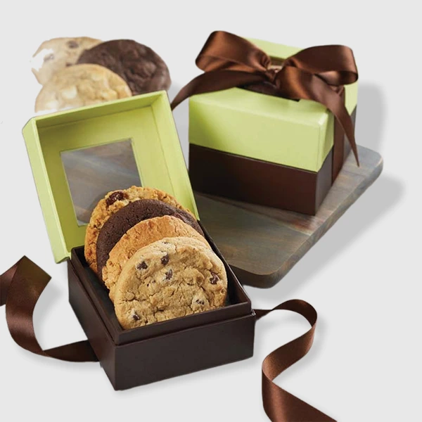 Bakery Cookie Boxes opened to show the inside print and construction