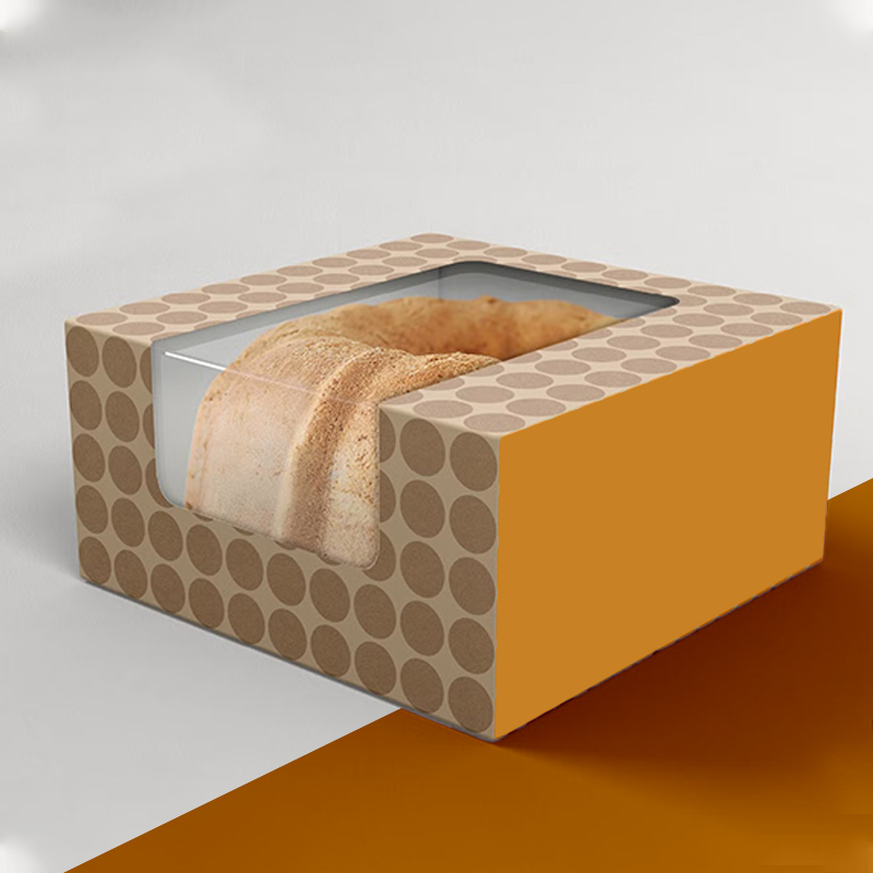 Bakery Packaging with A Window opened to show the inside print and construction