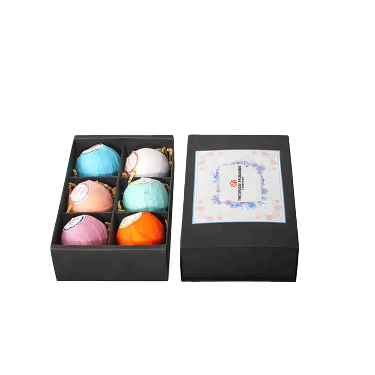 A stack of bath bomb boxes in a custom size