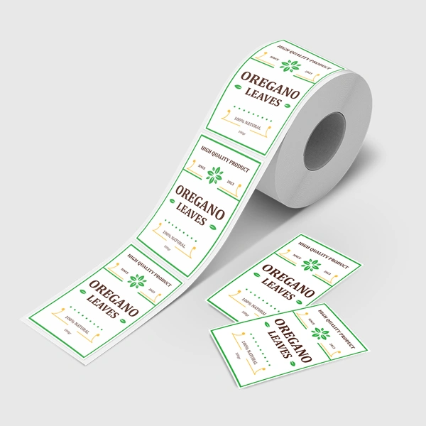 Close detail of the print finish on labels
