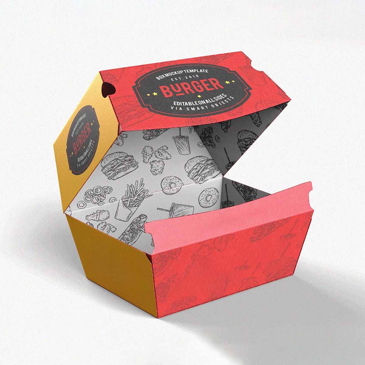 Burger Boxes — custom burger boxes by Packmio Burger Boxes in an alternative colorway