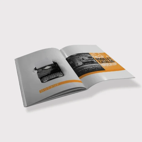 A stack of brochure booklets in a custom size