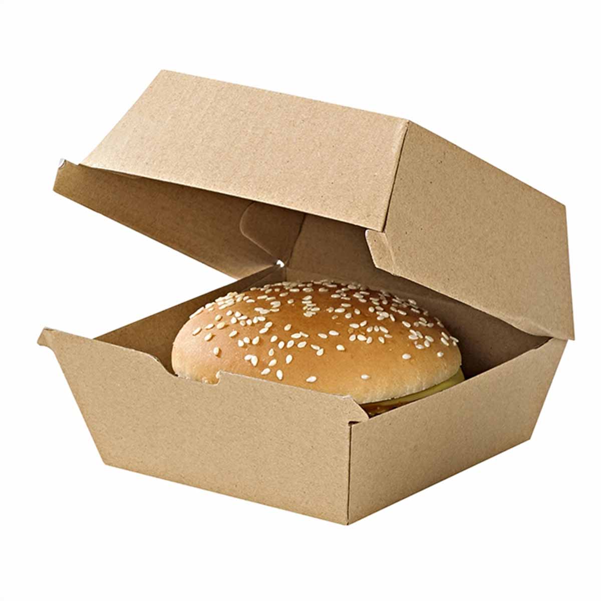 Burger Boxes — custom burger boxes by Packmio Burger Boxes beside the product it was made to hold