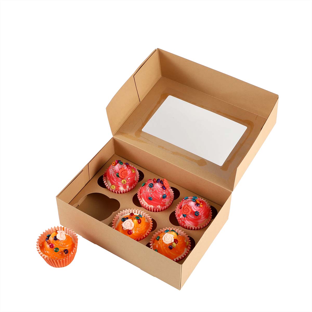 Cake Boxes beside the product it was made to hold