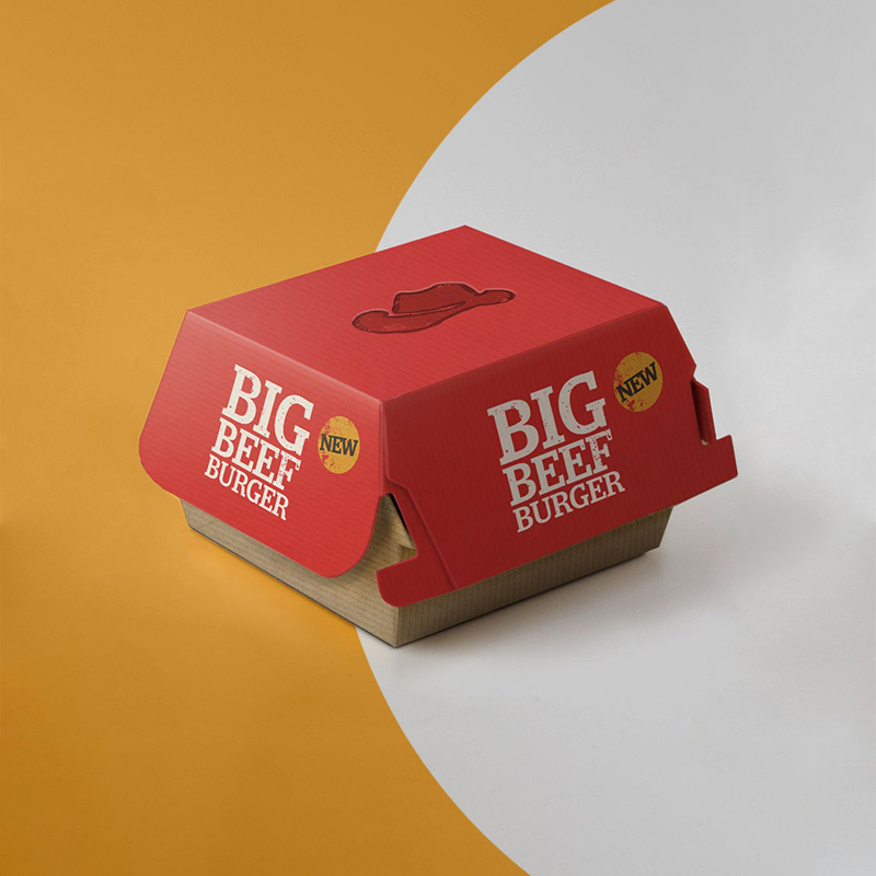 Burger Boxes — custom burger boxes by Packmio A stack of burger boxes in a custom size