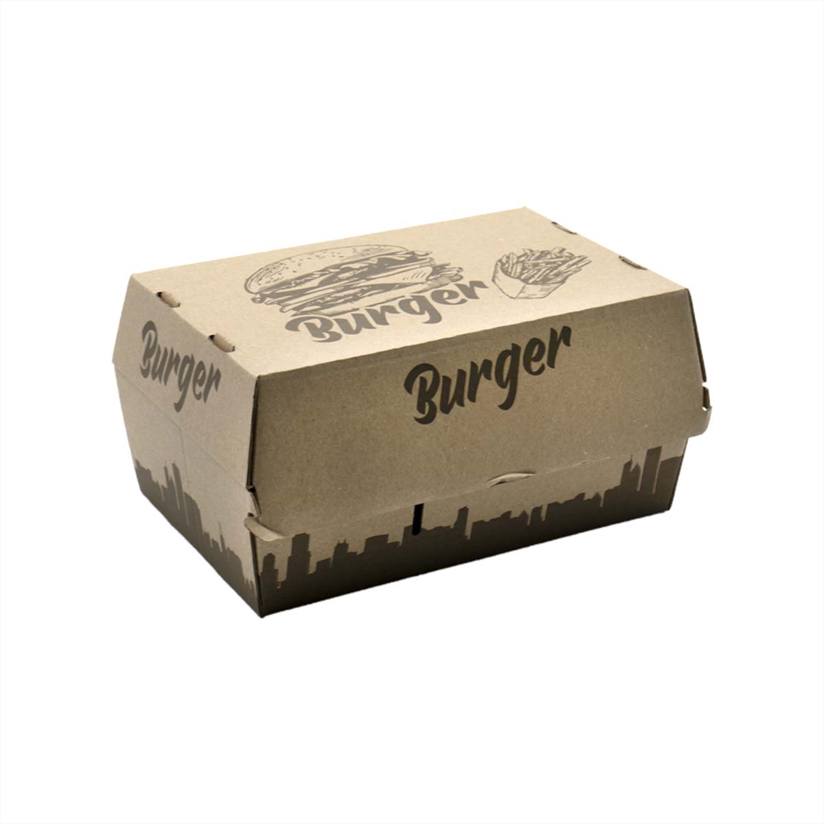 A stack of burger parcel boxes in a custom size