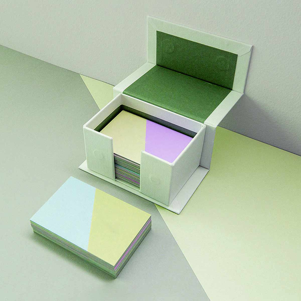 Business Card Packaging photographed at an angle to show the board thickness