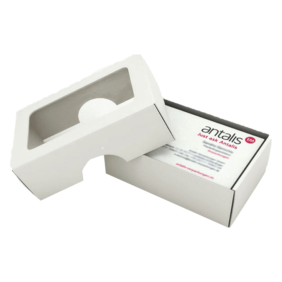 Business Card Packaging in use, packed and ready to ship