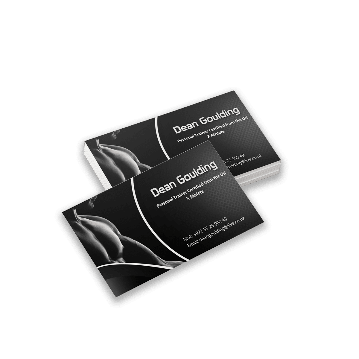 Business Cards beside the product it was made to hold