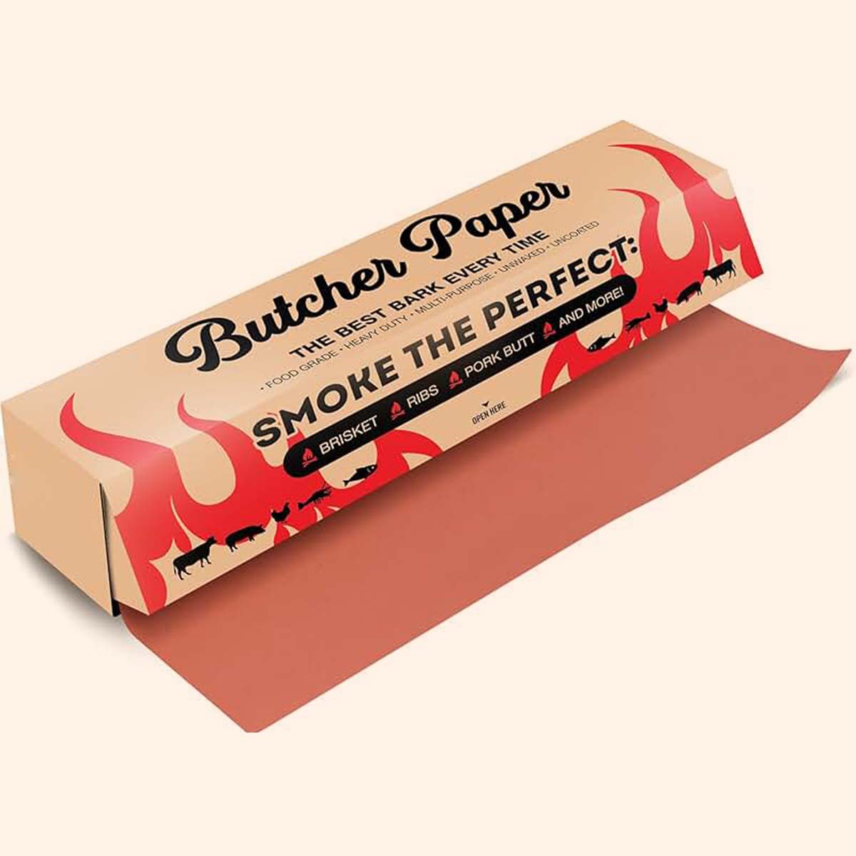 A stack of butcher paper in a custom size