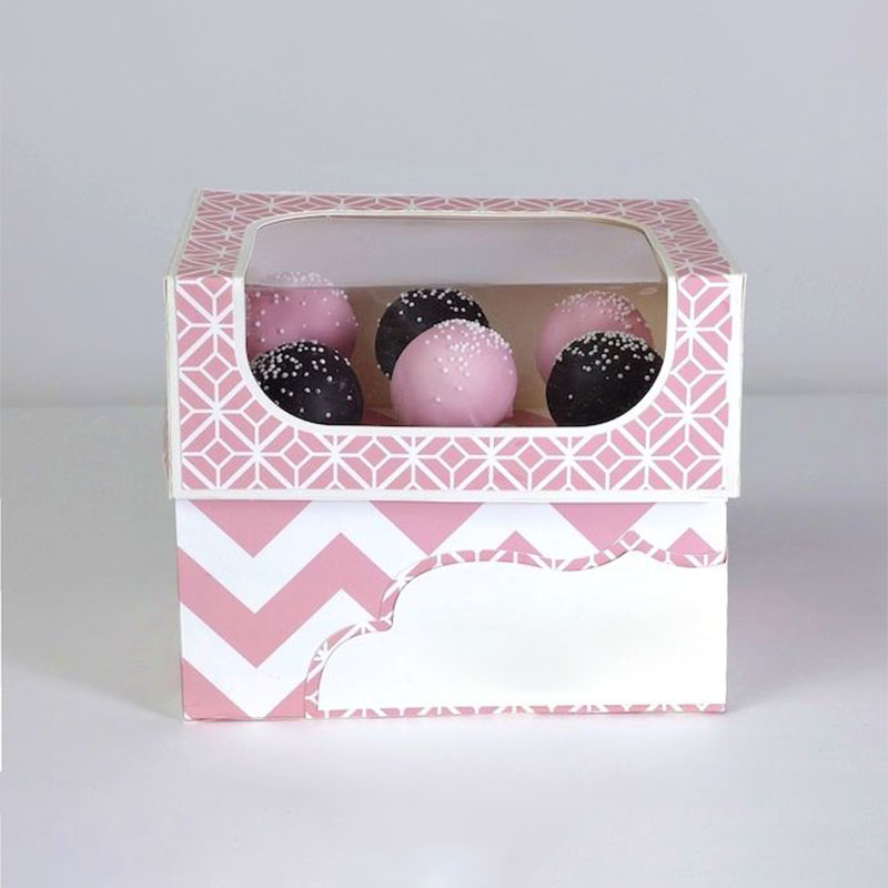 Cake Pop Boxes — custom cake boxes by Packmio Cake Pop Boxes photographed at an angle to show the board thickness