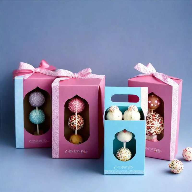 A stack of cake pop boxes in a custom size