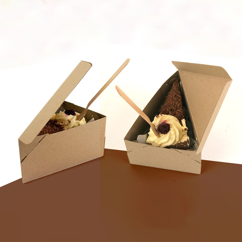 A stack of cake slice boxes in a custom size