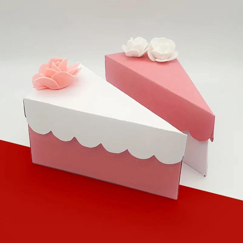 Cake Slice Boxes — custom cake boxes by Packmio Cake Slice Boxes beside the product it was made to hold