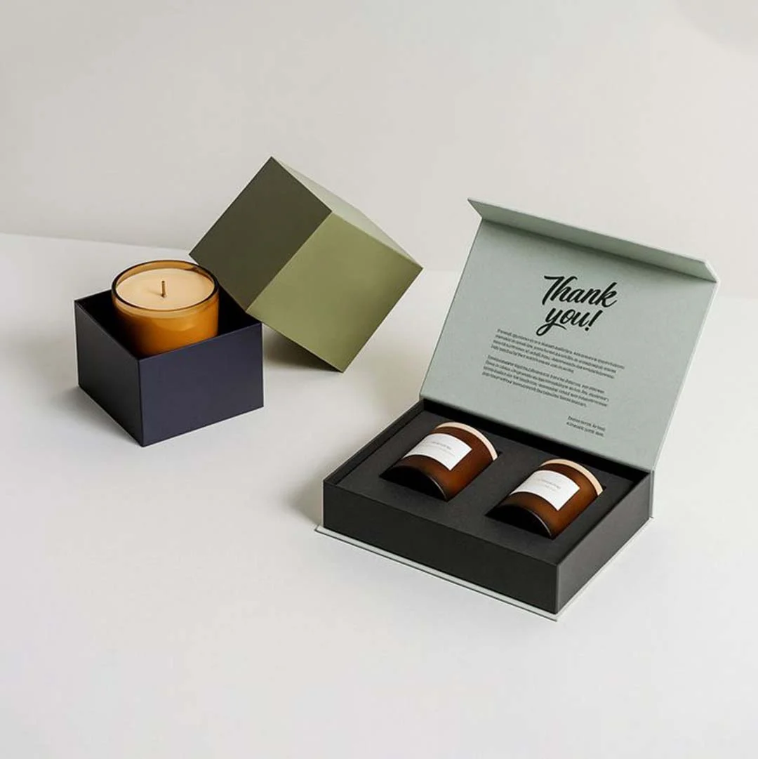 Candle Boxes — custom candle boxes by Packmio Flat view of candle boxes before assembly