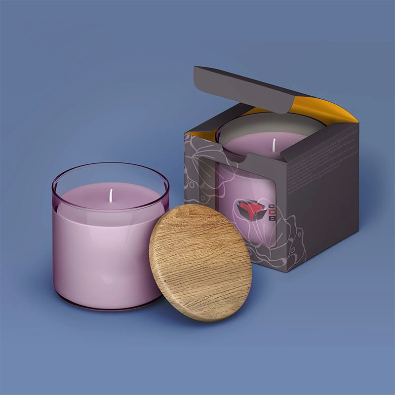 Candle Boxes with Window photographed at an angle to show the board thickness