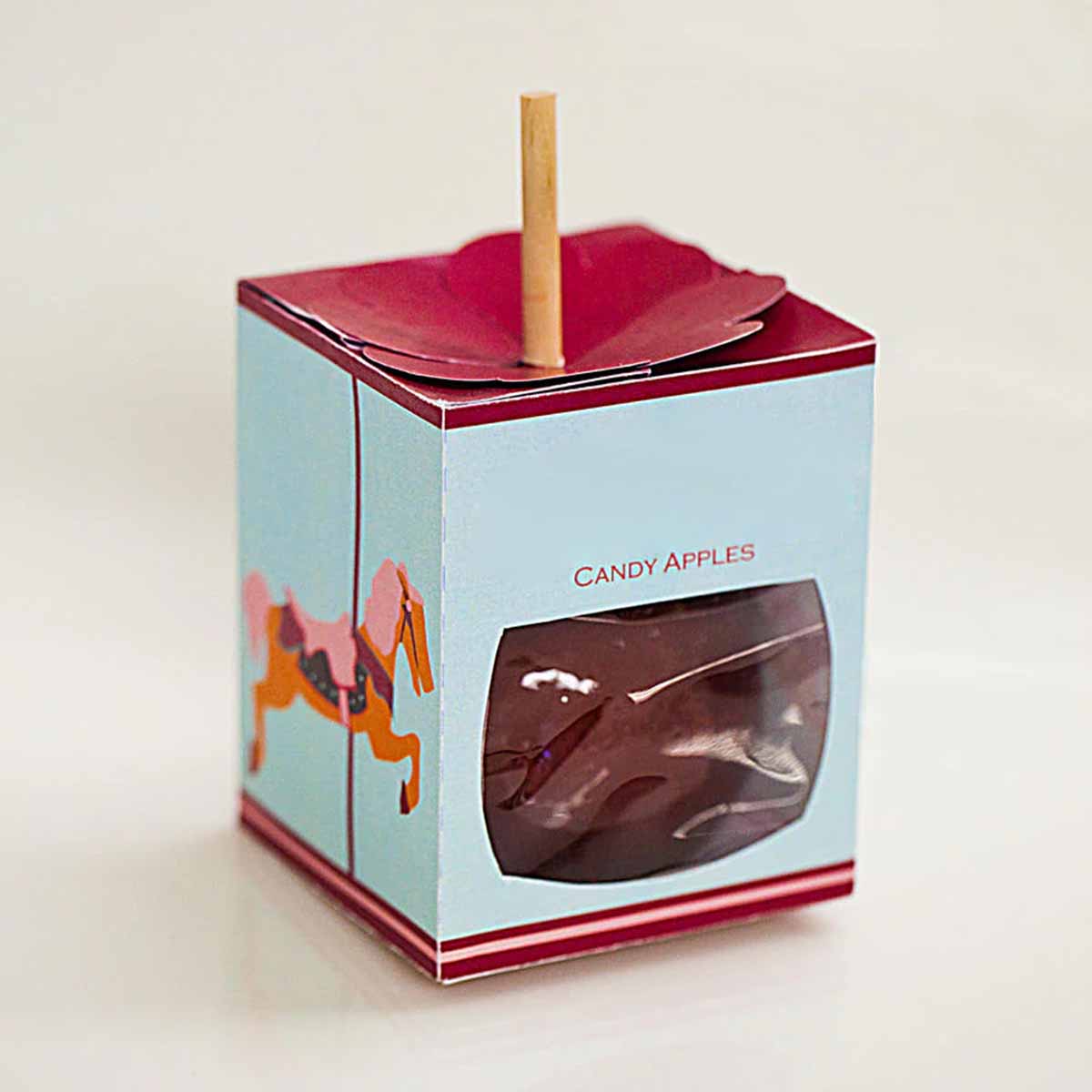 Candy Apple Boxes — custom candy boxes by Packmio Close detail of the print finish on candy apple boxes