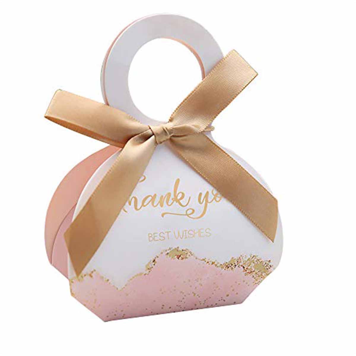 Candy Favor Boxes photographed at an angle to show the board thickness