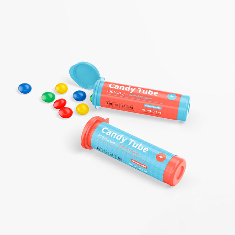 Candy Tubes — custom candy boxes by Packmio Close detail of the print finish on candy tubes