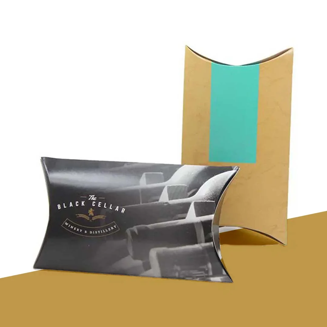 Cardboard Pillow Boxes in use, packed and ready to ship