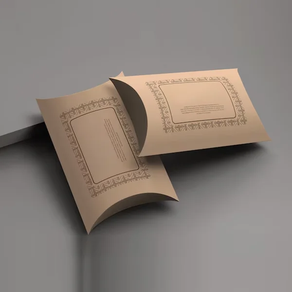 Cardboard Pillow Boxes beside the product it was made to hold