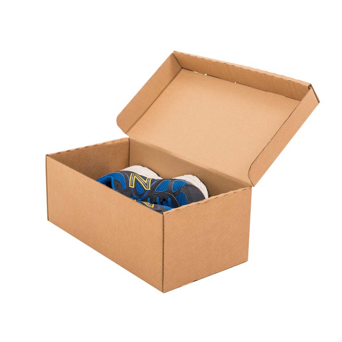 Cardboard Shoe Boxes in use, packed and ready to ship