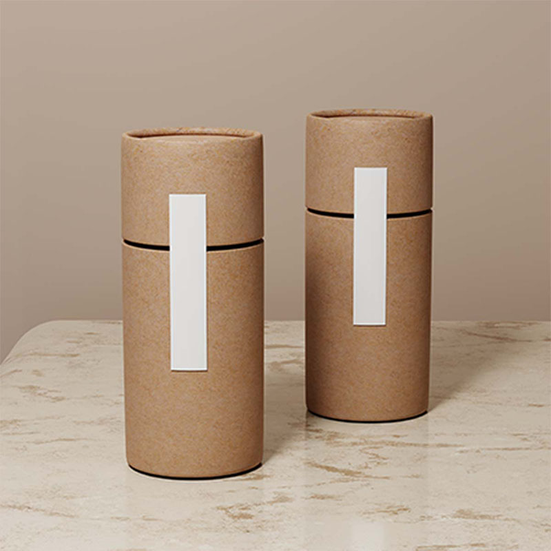 Cardboard Tubes with Inserts — custom paper tubes by Packmio Cardboard Tubes with Inserts opened to show the inside print and construction