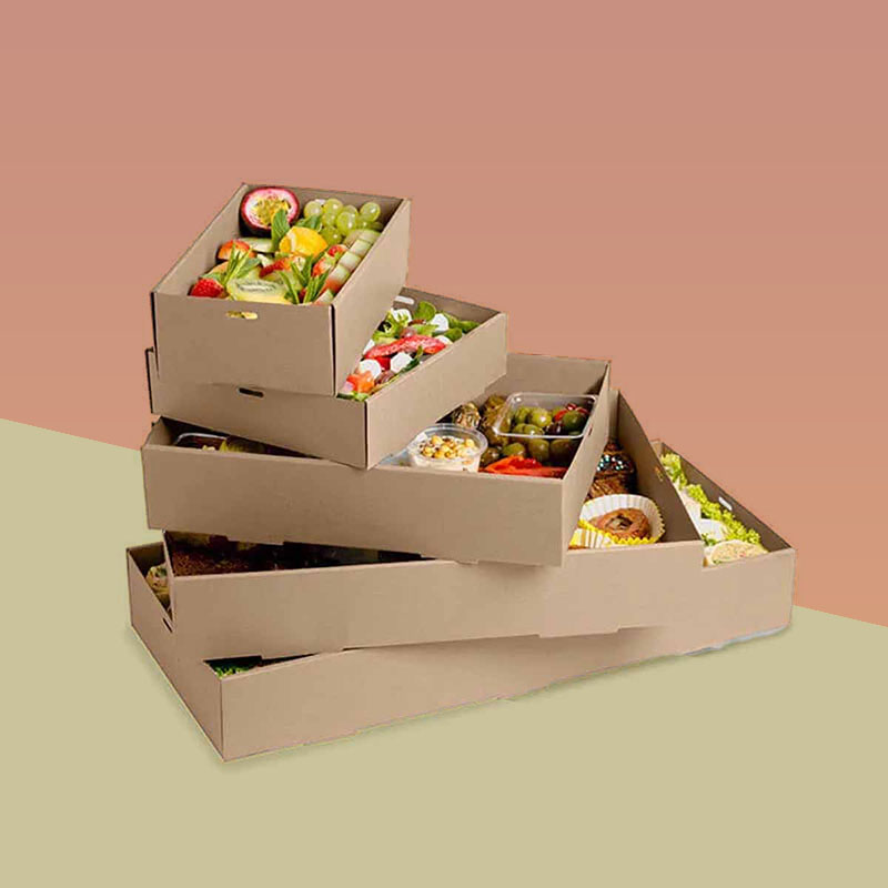 Catering Boxes — custom food boxes by Packmio Close detail of the print finish on catering boxes