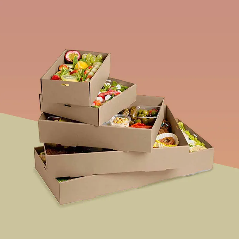 Catering Boxes — custom food boxes by Packmio Catering Boxes beside the product it was made to hold