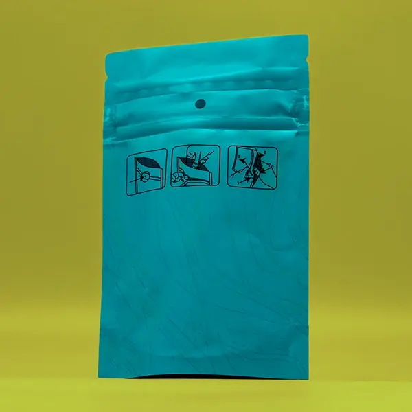 Child Resistant Mylar Bags — custom vape packaging by Packmio Child Resistant Mylar Bags beside the product it was made to hold