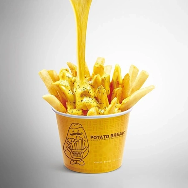 A stack of chips cups in a custom size