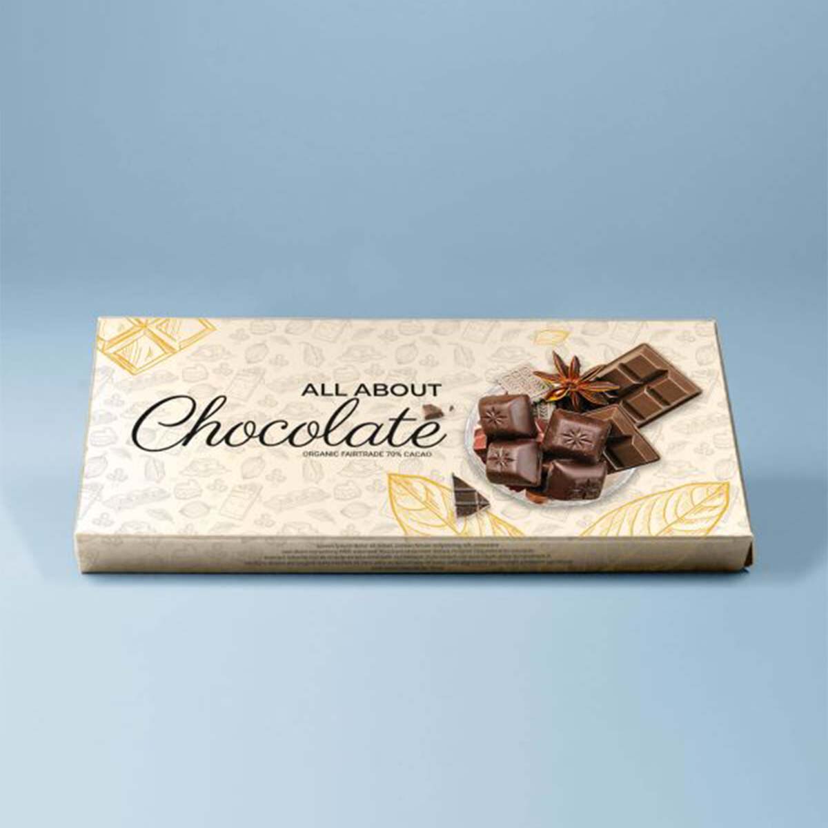 Chocolate Bar Boxes photographed at an angle to show the board thickness