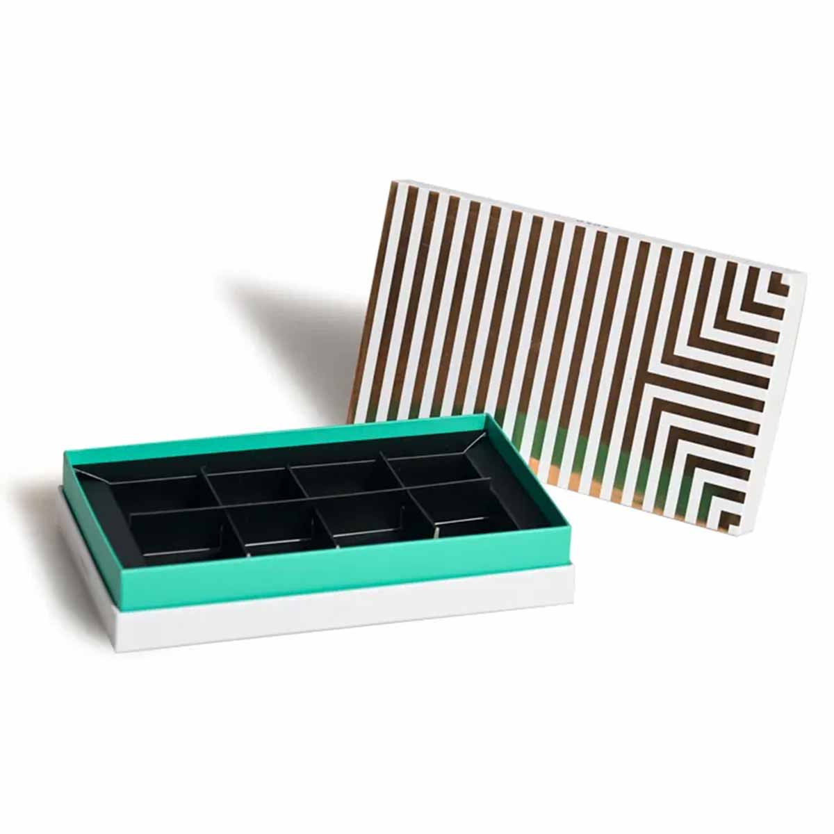 Chocolate Box Inserts — custom chocolate boxes by Packmio Close detail of the print finish on chocolate box inserts