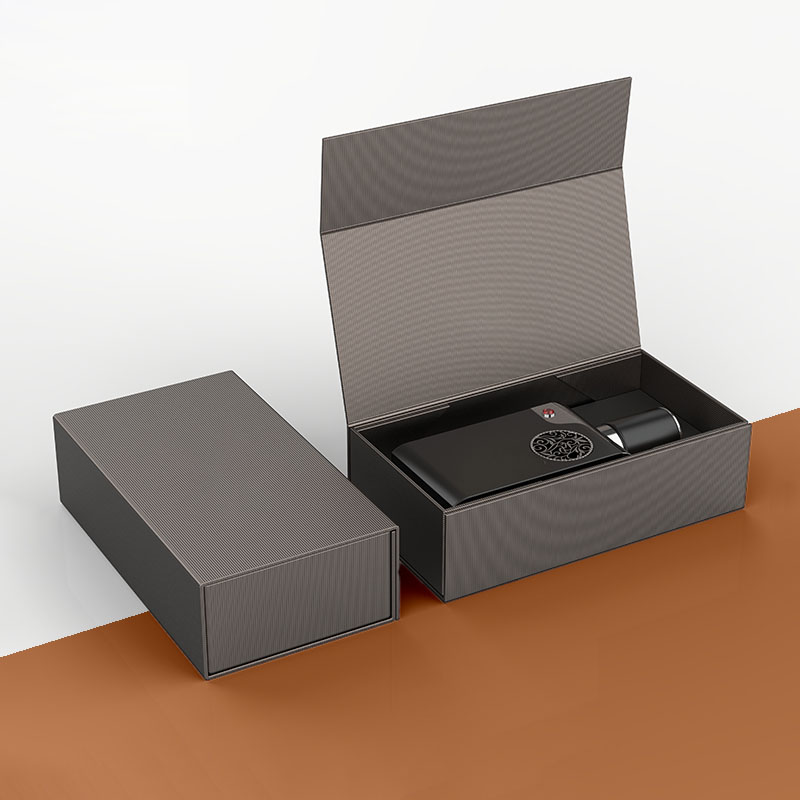 A stack of clamshell perfume boxes in a custom size