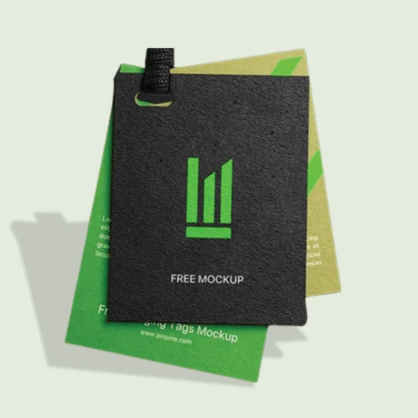 Clothing Hang Tags — custom apparel boxes by Packmio A stack of clothing hang tags in a custom size